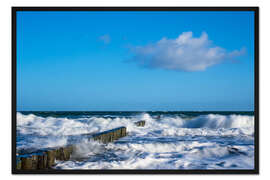 Gerahmter Kunstdruck Buhne an der Küste der Ostsee