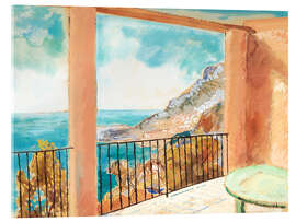 Akrylglastavla  Utsikt från terrassen, Medelhavet - Isaac Grünewald