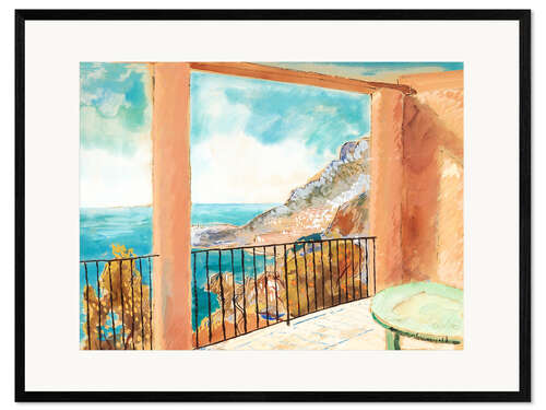 Framed art print View from the terrace, Mediterranean