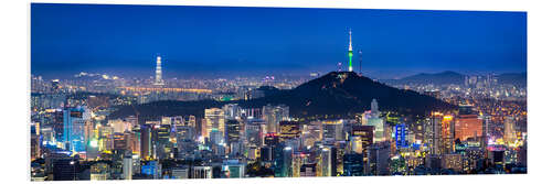 Bilde på skumplate Seoul panorama at night overlooking Namsan and N Seoul Tower