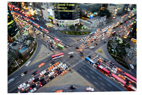 Bilde på skumplate Busy street intersection at night in Gangnam, Seoul