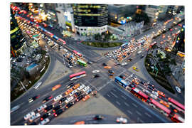 PVC-tavla Busy street intersection at night in Gangnam, Seoul