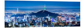 Bilde på skumplate Seoul panorama at night overlooking Namsan and N Seoul Tower