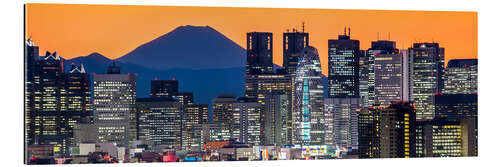 Gallery print Tokyo skyline panorama at night with Mount Fuji in the background