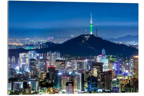 Galleriataulu View of the skyline of Seoul with Namsan Mountain and N Seoul Tower