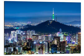 Magnettafel Blick auf die Skyline von Seoul mit Berg Namsan und N Seoul Tower