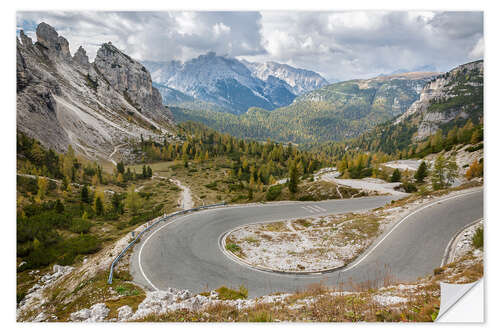 Selvklæbende plakat Tre Cime, Dolomites