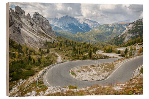 Wood print Tre Cime, Dolomites