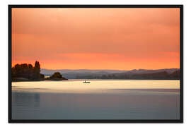 Gerahmter Kunstdruck Sonnenuntergang am Bodensee