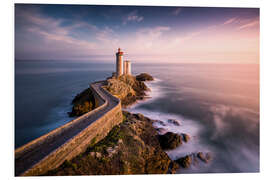 Foam board print Phare du Petit Minou in sunlight (France / Brittany)