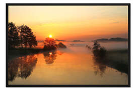 Gerahmter Kunstdruck Morgenstund hat Gold im Mund