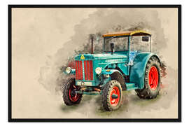 Gerahmter Kunstdruck Hanomag Traktor Oldtimer II