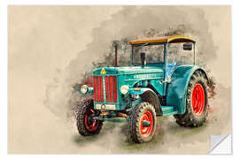 Selvklebende plakat Hanomag Tractor Oldtimer II