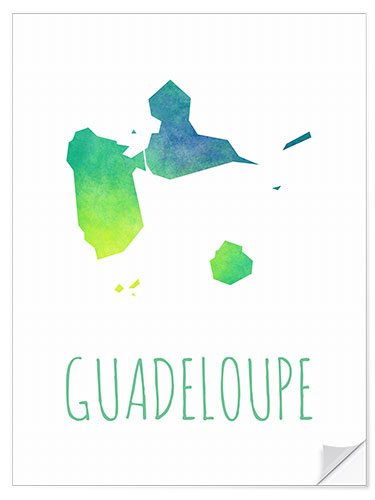 Selvklebende plakat Guadeloupe