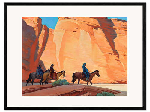 Ingelijste kunstdruk Navajos in a Canyon