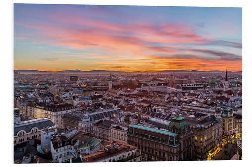 Stampa su PVC Vienna Skyline at sunset, Austria