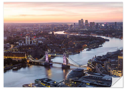 Selvklæbende plakat Colourful sunsets in London