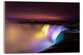 Wood print Niagara Falls at night