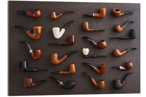 Stampa su plexi-alluminio Collection of smoking pipes