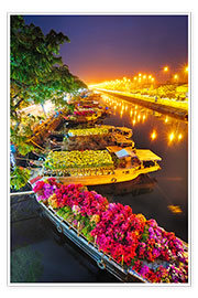 Poster Marché aux fleurs de Saïgon, Vietnam