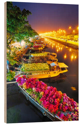 Hout print Saigon Flower Market, Vietnam