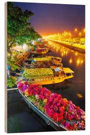 Wood print Saigon Flower Market, Vietnam