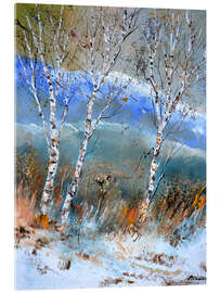 Acrylglasbild Birken im Winter