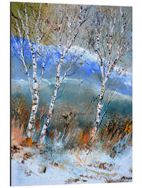 Magnettafel Birken im Winter