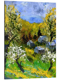 Magnettafel Ein Dorf im Frühling