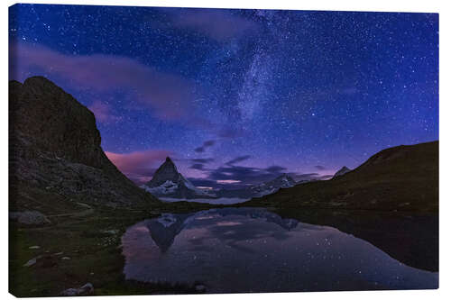 Leinwandbild Milchstraße am Matterhorn, Schweiz