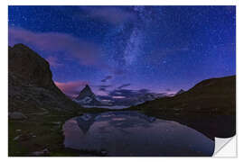 Naklejka na ścianę Matterhorn with milky way, Switzerland