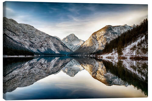 Tableau sur toile Lake Plan at wintertime, Austria