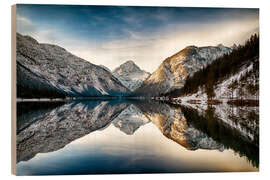 Cuadro de madera Lake Plan at wintertime, Austria - Frank Fischbach