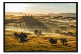 Gerahmter Kunstdruck Morgenstimmung in der Toskana
