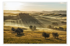 Wall print Dawn in Tuscany, Italy - Frank Fischbach