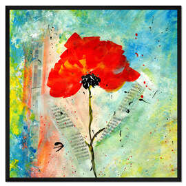 Gerahmter Kunstdruck Mohncollage II