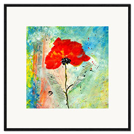 Impression artistique encadrée Collage coquelicot II