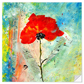 Sticker mural Collage coquelicot II