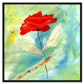 Gerahmter Kunstdruck Mohncollage I