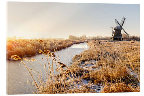 Cuadro de metacrilato Windmill near Sande at cold winter morning