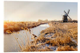 Cuadro de metacrilato Windmill near Sande at cold winter morning - Reemt Peters-Hein