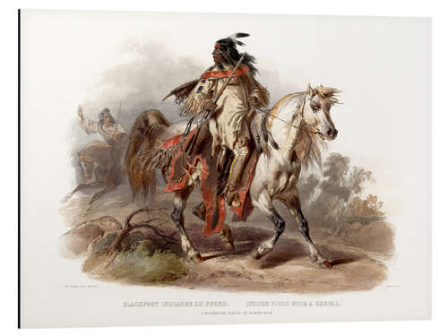 Aluminium print A Blackfoot indian on horseback