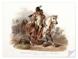 Selvklebende plakat A Blackfoot indian on horseback