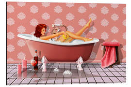 Aluminium print In the bathtub - bathing