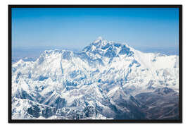 Gerahmter Kunstdruck Luftaufnahme des Mount Everest im Himalaya