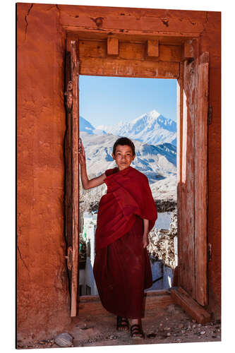 Cuadro de aluminio Novice buddhist monk, Nepal, Asia