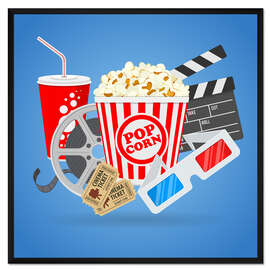Gerahmter Kunstdruck Kino und Film-Zeit