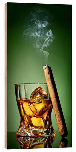 Obraz na drewnie Cigar on the rocks