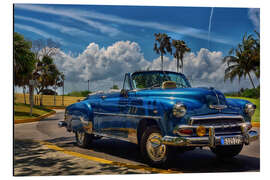 Magnettafel Oldtimer-Taxi blau