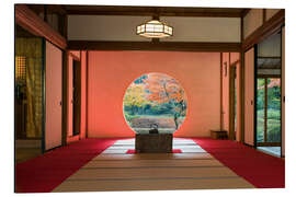 Aluminiumsbilde Oculus in Meigetsu-in Temple in Kamakura, Japan